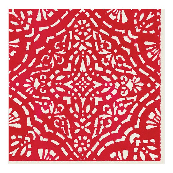 Caspari Papierservietten – Kariert, Rot, 33 Cm Quadratisch – Dreilagig, 20 Stück Pro Packung