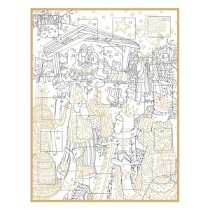Colouring Book Nativity by Jane Hayes Caspari Advent Calendar 32 x 42cm