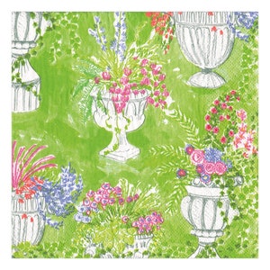 Caspari Jardin de Luxembourg Blumen Papier Tischservietten 33 cm quadratisch 3fädig