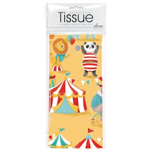 Papel de regalo Carnival Circus Tissue Deva Tissue 4 hojas de 50 x 70 cm suavemente plegadas