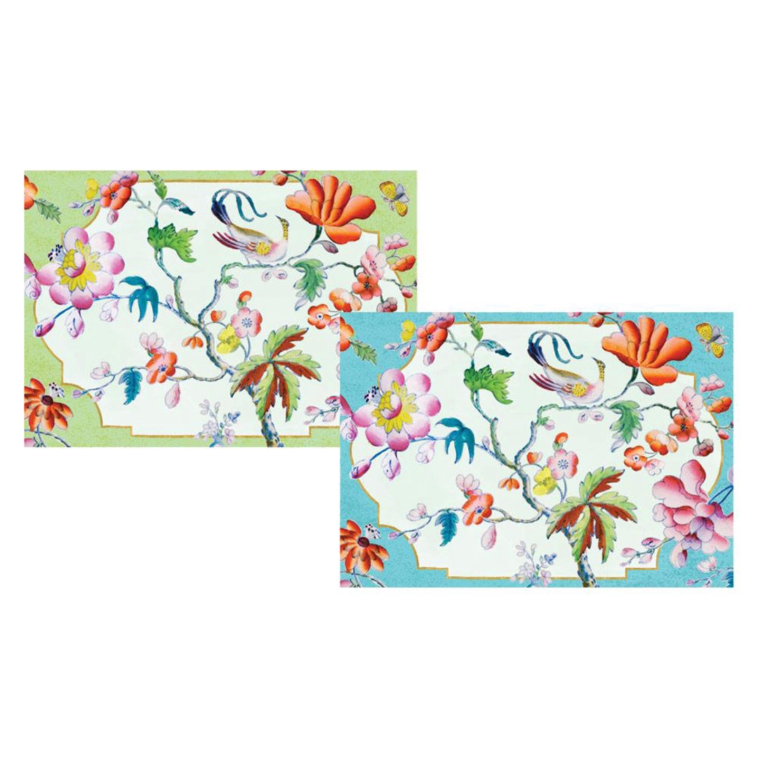 Two Way Notelets Summer Palace Floral Notelets Caspari 8 Assorted Cards of Two Designs ...