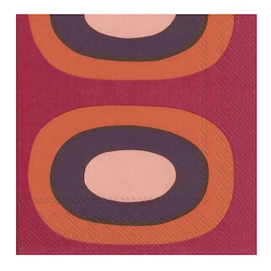 Tovaglioli da tavola in carta bordeaux MELOONI Marimekko, quadrati da 33 cm, a 3 veli