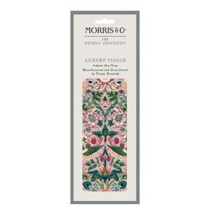 William Morris Strawberry Thief Blush Tissue 4 fogli di carta da regalo velina 50 x 75 cm