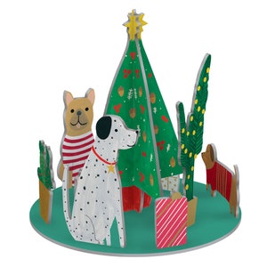 Chou Chou Chien Dog Christmas Scene Pop and Slot Christmas Decoration Roger la Borde