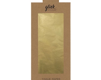 Plain Gold Glick 4 sheets tissue wrapping paper 50 x 75 cm