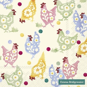 Emma Bridgewater kleine Punkte und Hühner Hühner Ostern IHR Papiertischservietten 33 cm quadratisch 3 lagige Lunchservietten