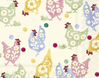 Emma Bridgewater Small Polka dots and Hens Chickens Easter IHR Paper Table Napkins 33 cm square 3 ply lunch napkins