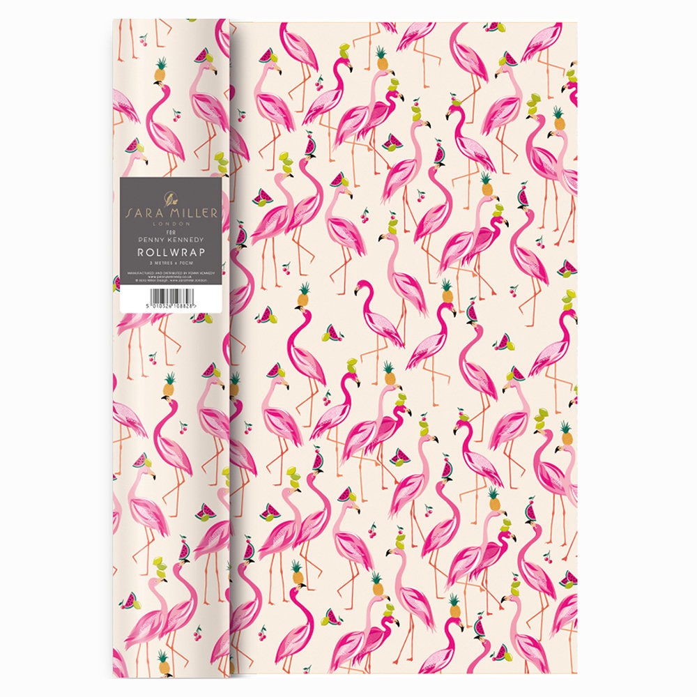 Sara Miller Celebrating Flamingos 3 M X 70 Cm High Quality Thick Roll Wrapping Paper Etsy