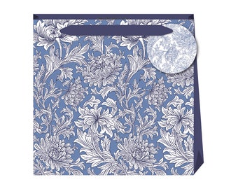 Morris & Co Woad Crysanthemum William Morris Small Bag - S Size: 130 x 130 x 70mm ribbon