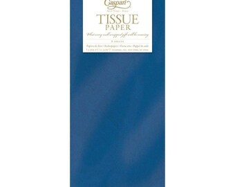Marine Blue Plain Caspari Tissue Wrapping Paper 8 sheets 70 x 50 cmgently folded into a cello pack
