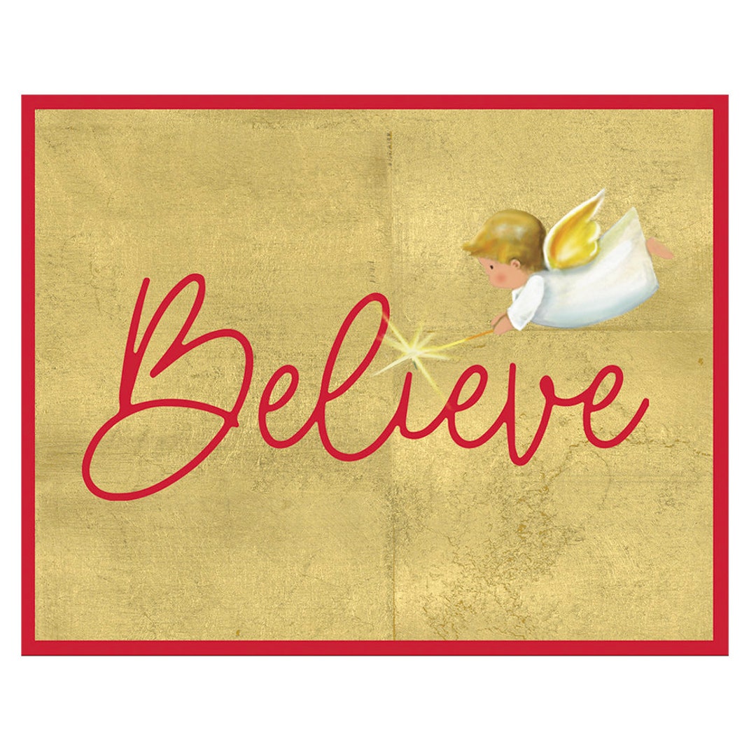 Joy Angel Caspari Christmas Cards 96mm X 120mm 5 in a Pack With
