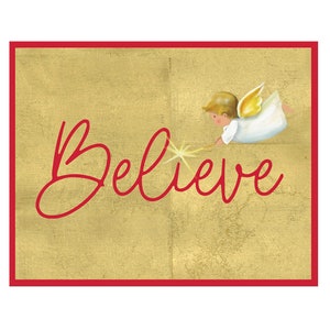 Tarjetas de Navidad Joy Angel Caspari, 96 mm x 120 mm, 5 en paquete con sobres