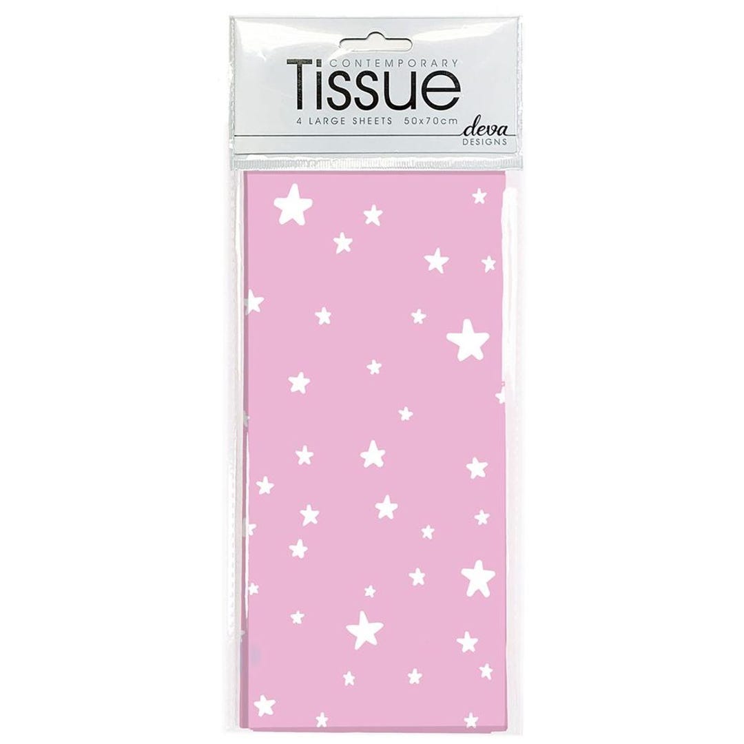 Baby Stars Pink Tissue Paper 4 Sheets of Deva Tissue Wrapping Paper 70 ...