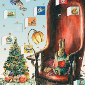 Storytime konijn adventskalenderkaart met envelop 170 x 120 mm Roger la Borde 24 kleine deurtjes om te openen