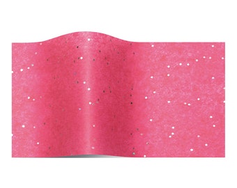 Hot Pink Sapphire Gemstone Metallic Tissue Wrapping Paper Satinwrap 5 sheets 50 x 75 cm folded into a pack
