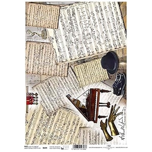 Arthur Rubinstein: Mani, note musicali, pianoforte ITD Carta di riso A4 Carta di gelso per decoupage 210 x 297 mm Posta gratuita nel Regno Unito