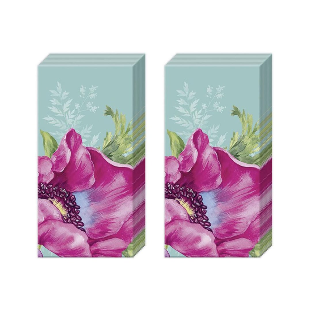 Joleen Turquoise Pink Floral IHR Pocket Tissues 2 Packs of 10 Tissues ...