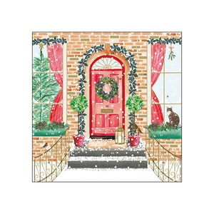 Welcome Home Christmas Wreath Door Advent Calendar 23 x 23 cm Caltime with 24 doors to open on the countdown to Christmas