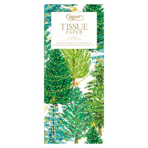 Alberi di Natale con luci Carta da regalo velina 4 fogli 50 x 76 cm piegati in una confezione di violoncello
