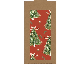 Evergreen Red Christmas Trees Glick Papier d'Emballage de Soie 4 feuilles 50 x 75 cm pliées en un paquet