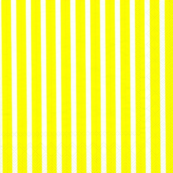 Serviettes de table en papier Stripes Again jaune IHR 33 cm carré 3 plis serviettes de table