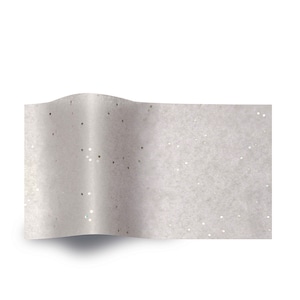 Carta da regalo in tessuto metallico con pietre preziose grigio granito Satinwrap 5 fogli 50 x 75 cm piegati in una confezione