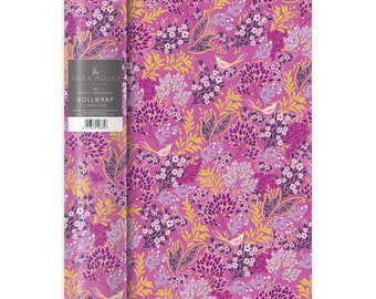 Sara Miller Songbird Mauve 3 m x 70 cm de haute qualité en rouleau de papier cadeau épais