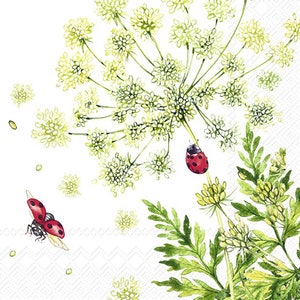 Tovaglioli di carta IHR, cocktail, coccinelle e mucca, tovaglioli quadrati da 25 cm o 10 pollici a 3 strati