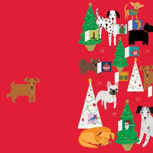 Precious Pooches Dogs Adventskalenderkaart met envelop 170 x 120 mm Roger la Borde 24 kleine deurtjes om te openen