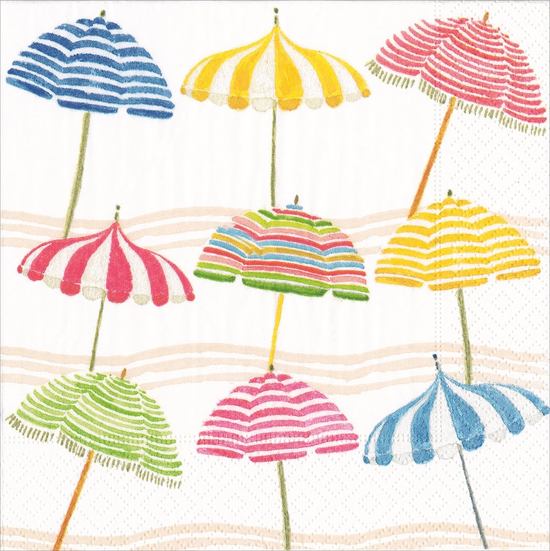 Caspari Beach Umbrellas Paper Table Napkins