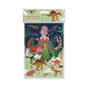 The Epoch Before Christmas dinosaurus adventskalenderkaart met envelop 170 x 120 mm Roger la Borde 24 kleine deurtjes om te openen