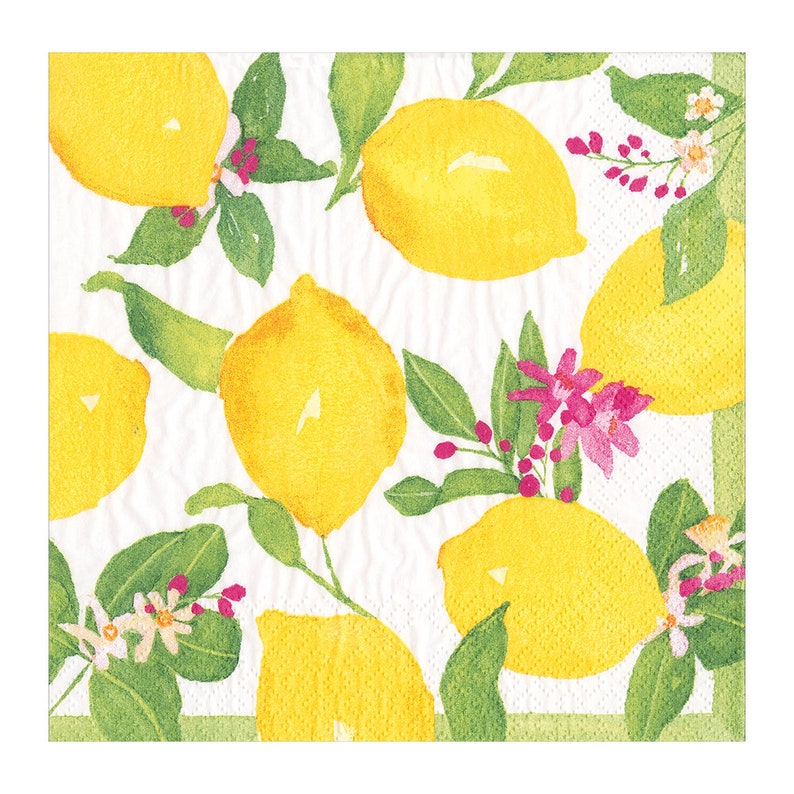Caspari Limoncello Lemons Paper Napkins