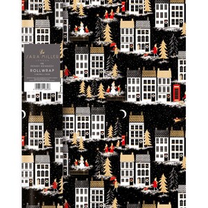 Sara Miller Winter Rooftops Christmas Roll Wrap 3 m x 70 cm rotolo spesso di altissima qualità