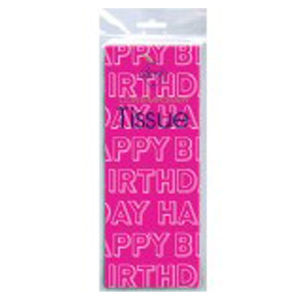 Essential Brthday Fushia Pink Tissue Deva Tissue Wrapping Paper 4 sheets 50 x 70 cm gently folded