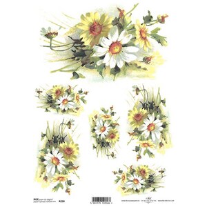 Daisy Posy Rice Paper ITD A4 Carta di riso Carta di gelso per decoupage 210 x 297 mm Spedizione gratuita nel Regno Unito