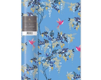 Sara Miller Blue Hummingbird Roll Wrap 3 m x 70 cm very high quality thick roll wrap