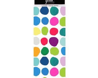 Large Spot Rainbow Glick Tissue Wrapping Paper 4 sheets 50 x 75 cm folded into a pack