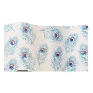 Carta da regalo con piume di pavone Satinwrap 5 fogli 50 x 75 cm piegati in un pacco