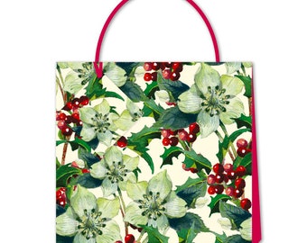 Emma Bridgewater Hellebore Small Bag - S Size: 130 x 130 x 70mm ribbon