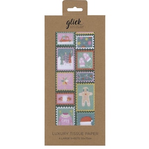North Pole STAMPS Christmas Glick 4 vellen vloeipapier 50 x 75 cm