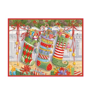 Kleurboek Kerststal door Jane Hayes Caspari Adventskalenderkaart met 24 kleine deurtjes om te openen 18 x 13 cm met envelop