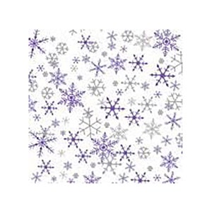 Carta da regalo natalizia con fiocchi di neve viola e argento Satinwrap 5 fogli 50 x 75 cm piegati in una confezione