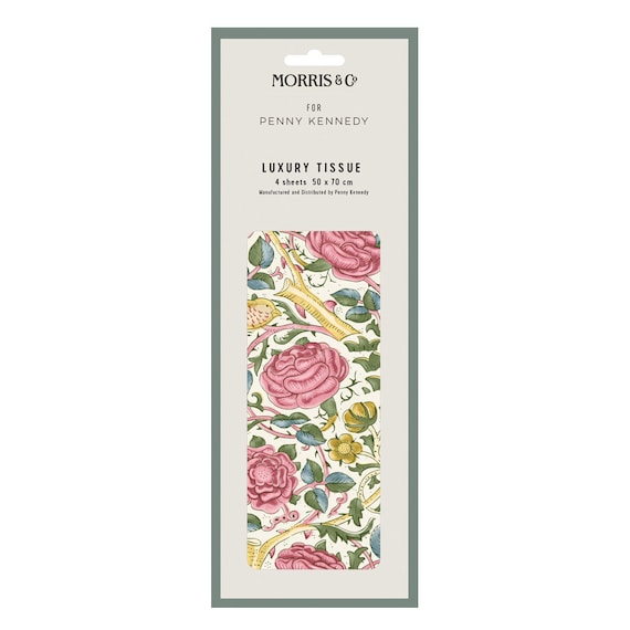 Rose Spring Green Tissue Paper for William Morris x 4 Rose Spring Green Tissue Paper for William Morris x 4
