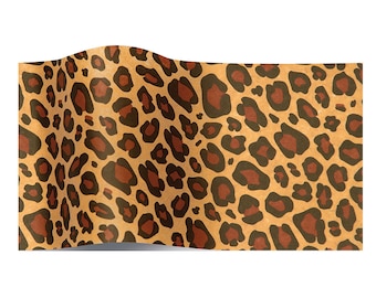 Leopard Spots Tissue Wrapping Paper Satinwrap 5 sheets 50 x 75 cm folded into a pack