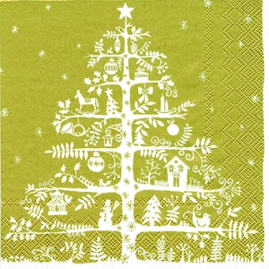 Silhouette Tree Gold Christmas IHR Paper Table Napkins 40 cm square 3 ply dinner napkins