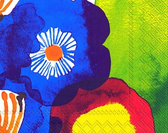 Marimekko JUHANNUSTAIKA helle Blumen Papier Servietten 33 cm quadrat 3 lagige Lunch Servietten