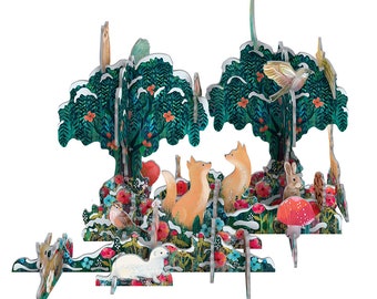 Moonlit Meadow Foxes Pop and Slot Roger la Borde 3D Advent Calendar