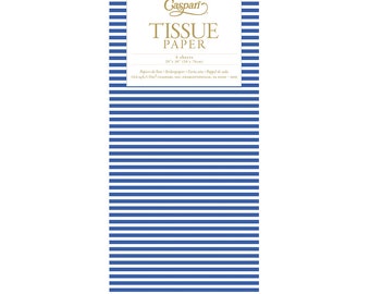 Mini Stripe Navy Blue Tissue Inpakpapier 4 vellen 50 x 76 cm gevouwen tot een cello pack