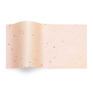 Carta da regalo in tessuto metallizzato rosa oro su rosa cipria Satinwrap 5 fogli 50 x 75 cm piegati in una confezione