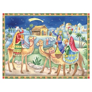 Three Kings Richard Sellmer 355 x 265mm Glitter & Translucent Windows Traditional German Advent Calendar